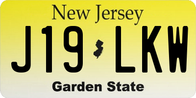 NJ license plate J19LKW
