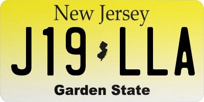 NJ license plate J19LLA