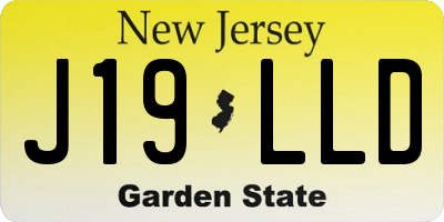 NJ license plate J19LLD