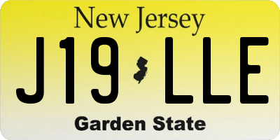 NJ license plate J19LLE