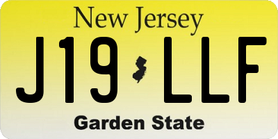 NJ license plate J19LLF