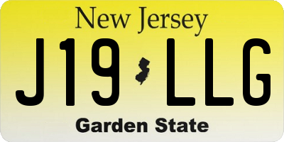 NJ license plate J19LLG