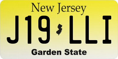 NJ license plate J19LLI