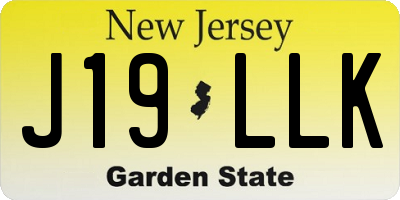 NJ license plate J19LLK