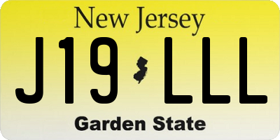 NJ license plate J19LLL