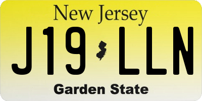 NJ license plate J19LLN