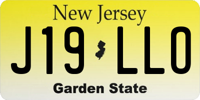 NJ license plate J19LLO