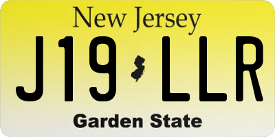 NJ license plate J19LLR