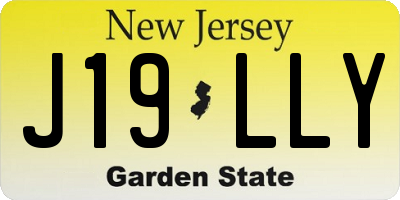 NJ license plate J19LLY