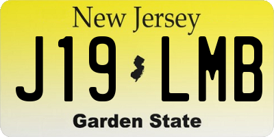 NJ license plate J19LMB