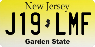 NJ license plate J19LMF