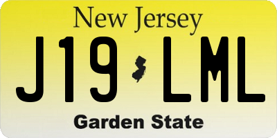 NJ license plate J19LML