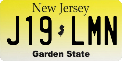 NJ license plate J19LMN
