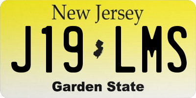 NJ license plate J19LMS