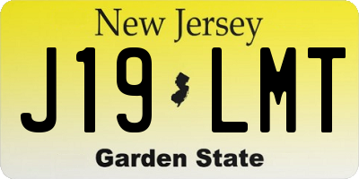 NJ license plate J19LMT