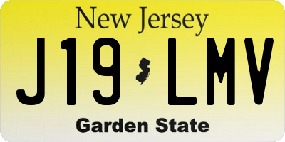 NJ license plate J19LMV