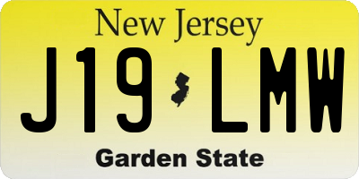 NJ license plate J19LMW