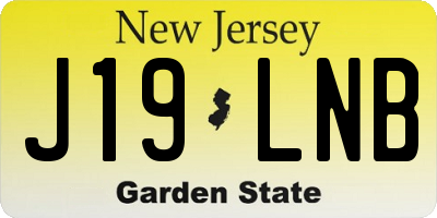 NJ license plate J19LNB