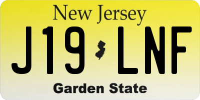 NJ license plate J19LNF