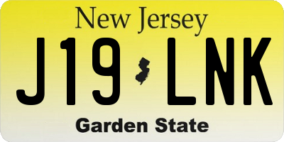 NJ license plate J19LNK