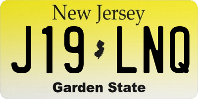 NJ license plate J19LNQ