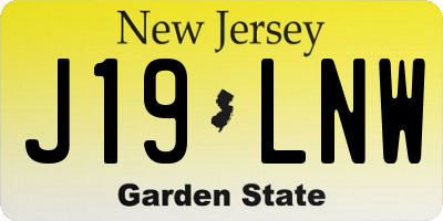 NJ license plate J19LNW