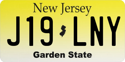 NJ license plate J19LNY