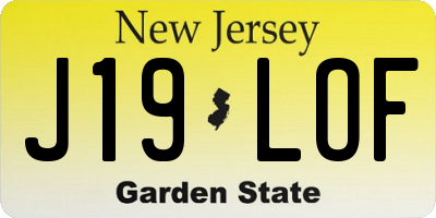 NJ license plate J19LOF