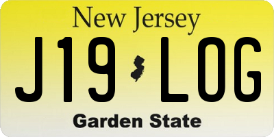 NJ license plate J19LOG