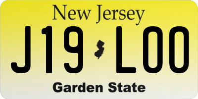 NJ license plate J19LOO