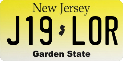 NJ license plate J19LOR
