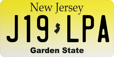 NJ license plate J19LPA