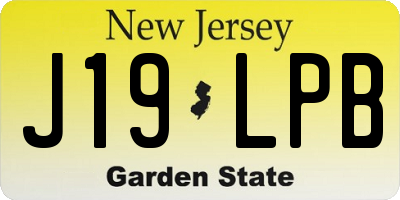 NJ license plate J19LPB