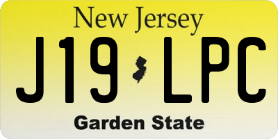 NJ license plate J19LPC