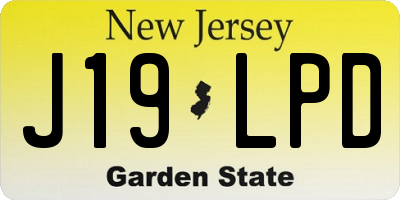 NJ license plate J19LPD
