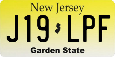 NJ license plate J19LPF