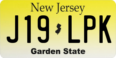 NJ license plate J19LPK