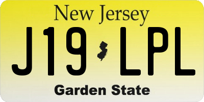 NJ license plate J19LPL