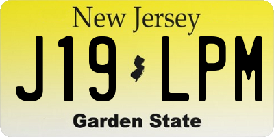 NJ license plate J19LPM