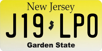 NJ license plate J19LPO
