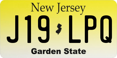 NJ license plate J19LPQ