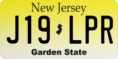 NJ license plate J19LPR