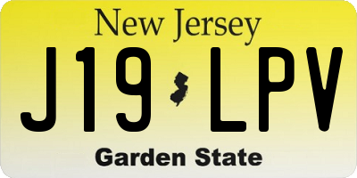 NJ license plate J19LPV