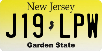 NJ license plate J19LPW