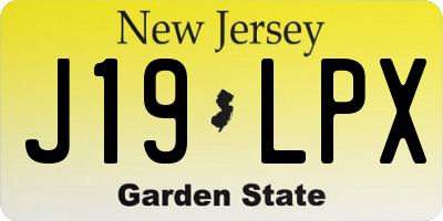 NJ license plate J19LPX