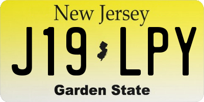 NJ license plate J19LPY