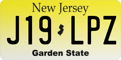 NJ license plate J19LPZ
