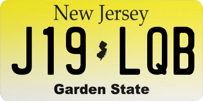 NJ license plate J19LQB