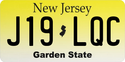 NJ license plate J19LQC