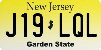 NJ license plate J19LQL